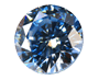 Picture of a Shiny small blue cremation diamond