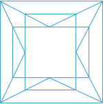 Princess cut memorial diamond diagram in blue