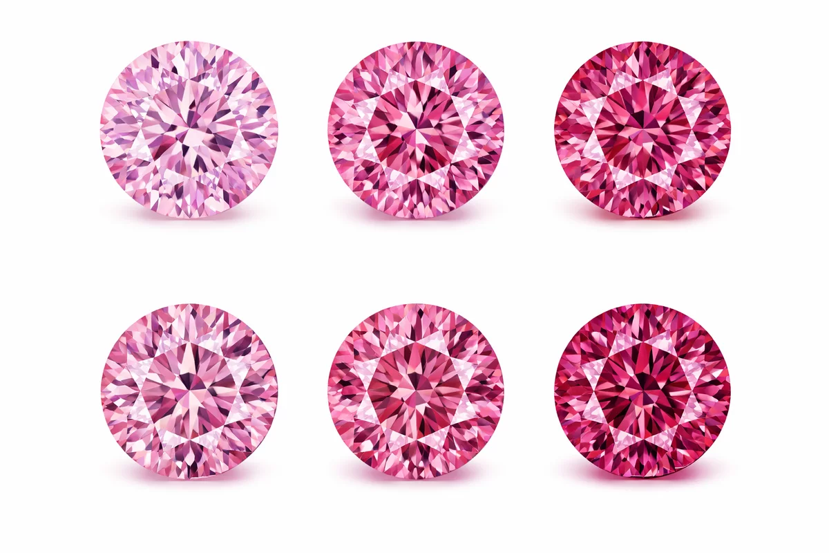 Examples of the Heart In Diamond pink tint range