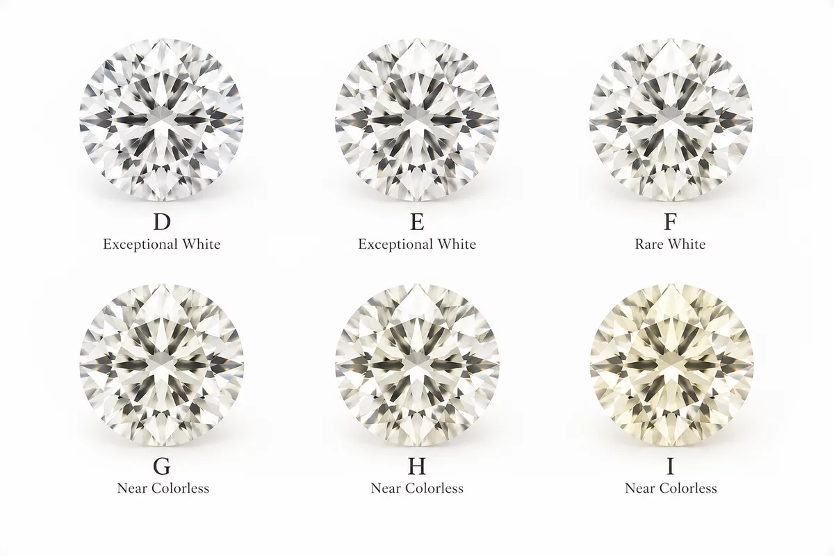 Examples of colourless Heart In Diamond white diamonds