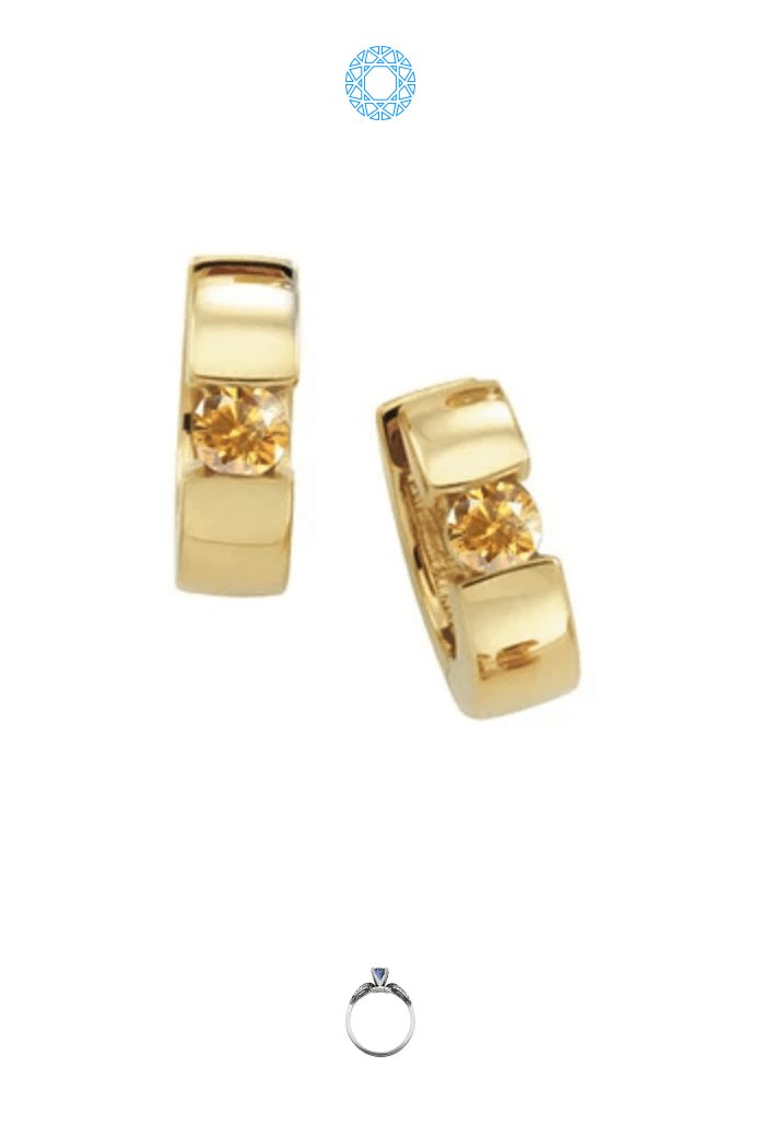 Aretes de aro en oro amarillo de 14K